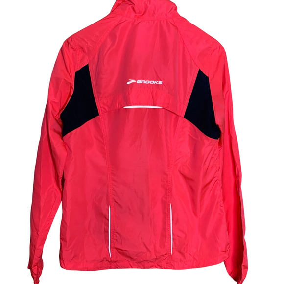 Brooks Jacket Women's Small Essential Run II Night Gear Reflective Zip Pockets - Picture 3 of 8